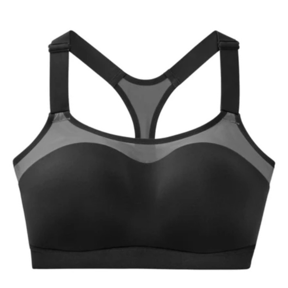 Brooks Dare Racerback Run Bra 42D Asphalt Gray High Impact Running Sports Bra - Picture 5 of 10